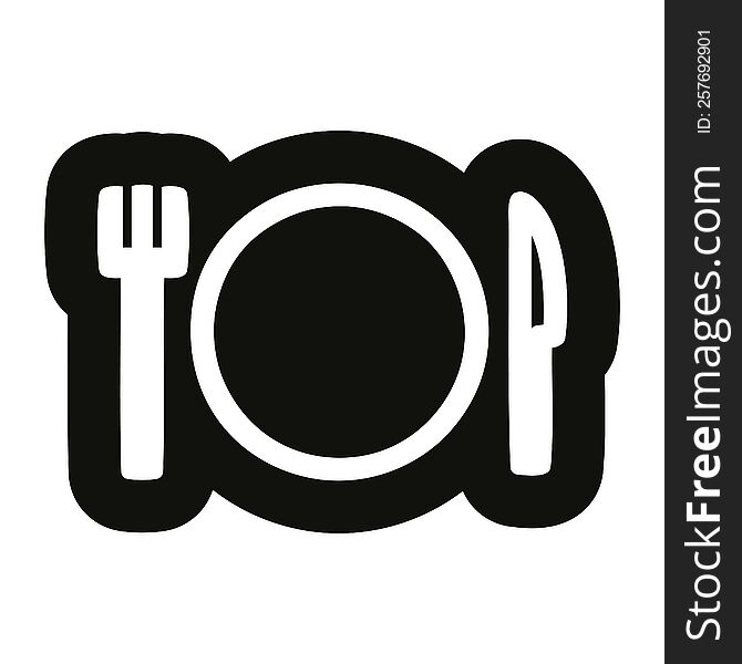 knife fork and plate icon symbol