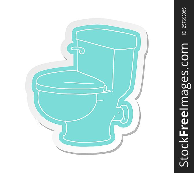 cartoon sticker of a bathroom toilet
