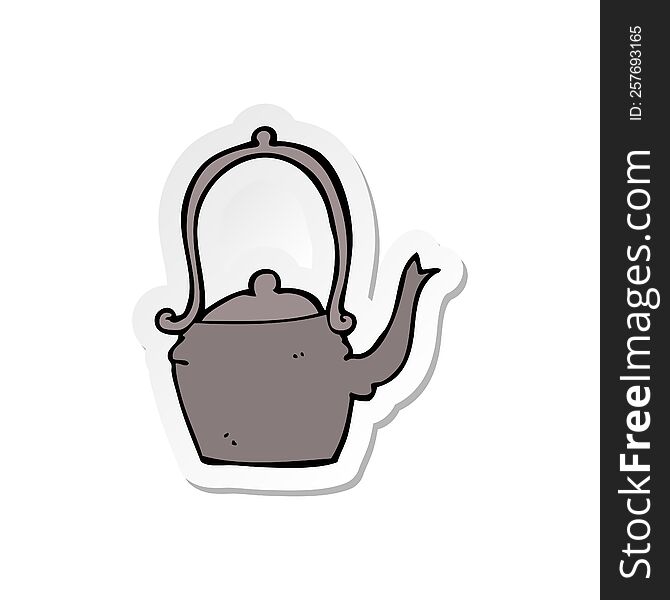 sticker of a cartoon kettle