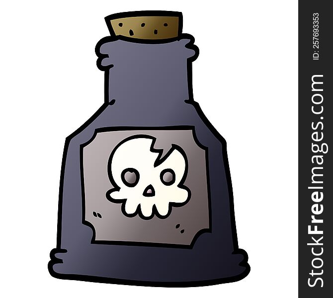 Cartoon Doodle Poison In A Bottle