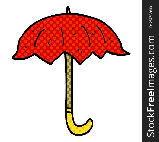 Cartoon Doodle Open Umbrella