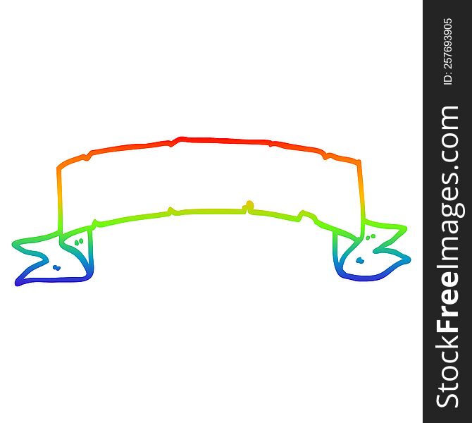 rainbow gradient line drawing cartoon scroll banner