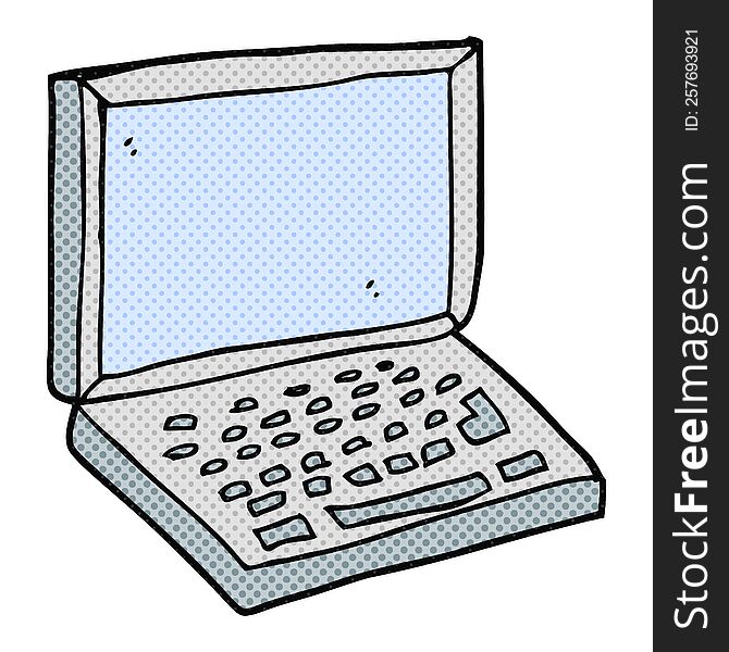 freehand drawn cartoon laptop computer