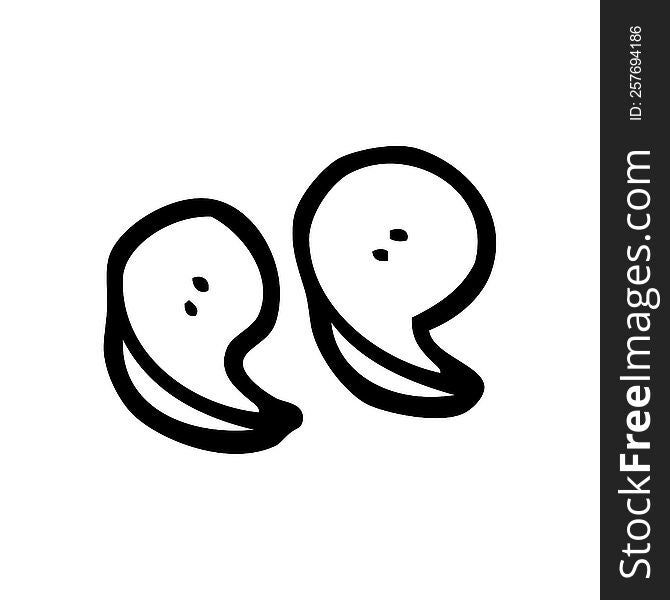 Line Drawing Cartoon Quotation Marks