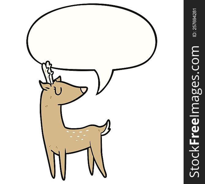 Cartoon Deer And Speech Bubble