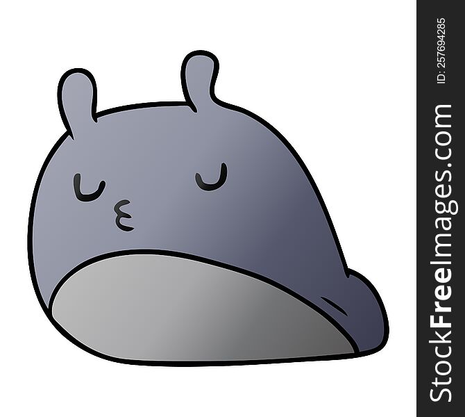 gradient cartoon illustration kawaii fat cute slug. gradient cartoon illustration kawaii fat cute slug