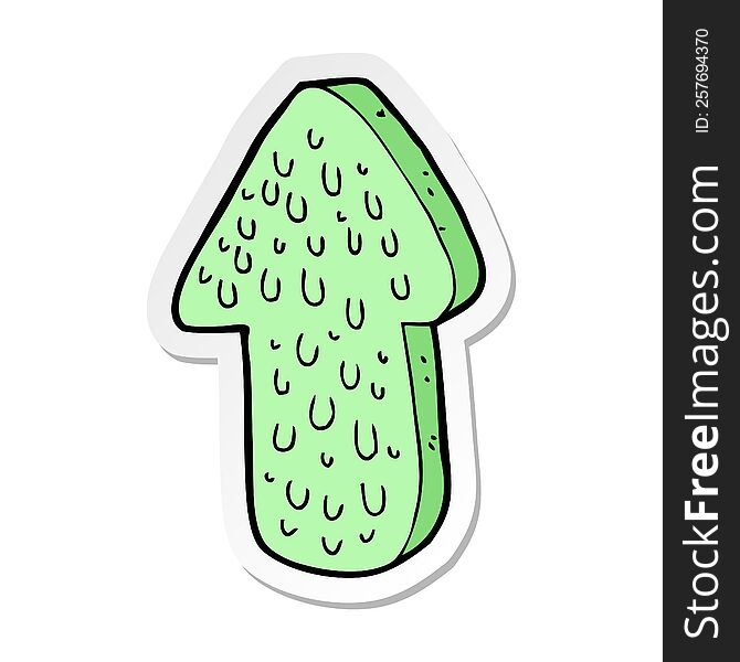 Sticker Of A Cartoon Slimy Arrow Symbol