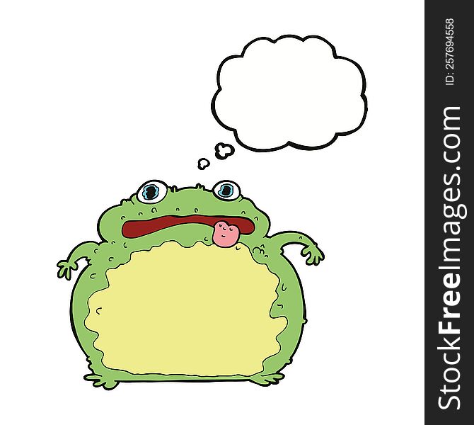 Cartoon Funny Frog With Thought Bubble