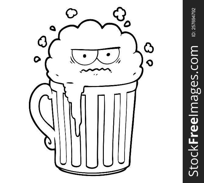 cartoon mug of beer. cartoon mug of beer