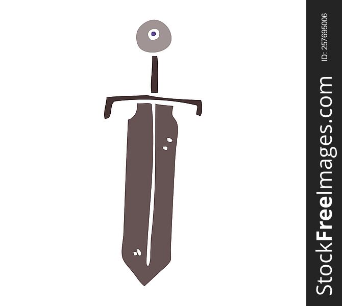 Cartoon Doodle Old Sword