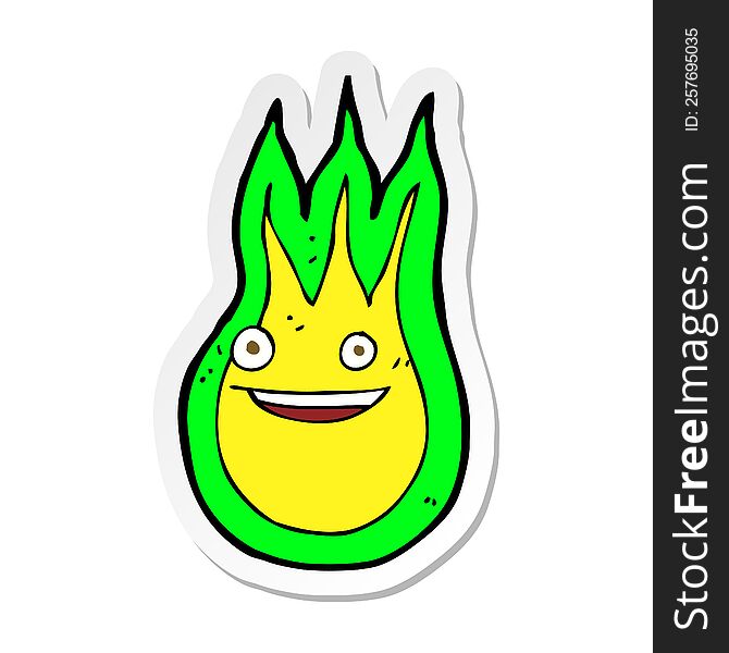 Sticker Of A Cartoon Friendly Fireball