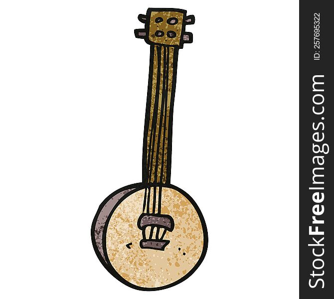 Cartoon Doodle Old Banjo