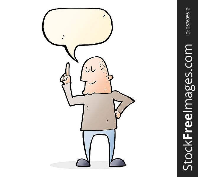 cartoon man pointing finger with speech bubble