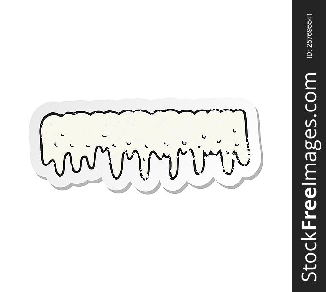 retro distressed sticker of a cartoon dripping splat