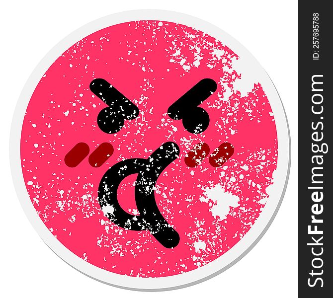 Angry Argument Face Circular Sticker