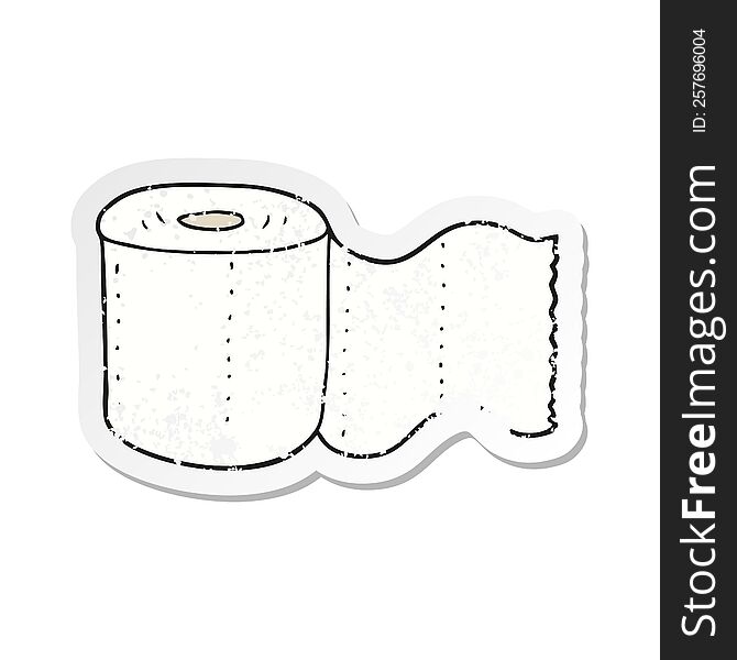 retro distressed sticker of a cartoon toilet paper