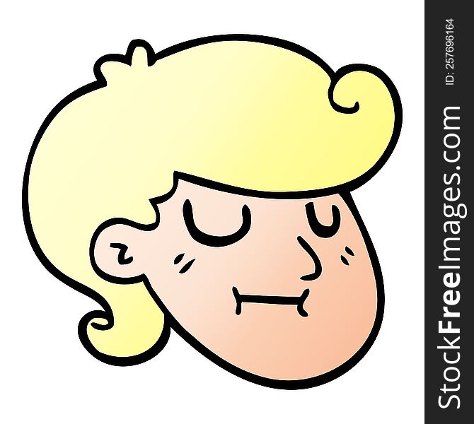 cartoon doodle happy blond boy