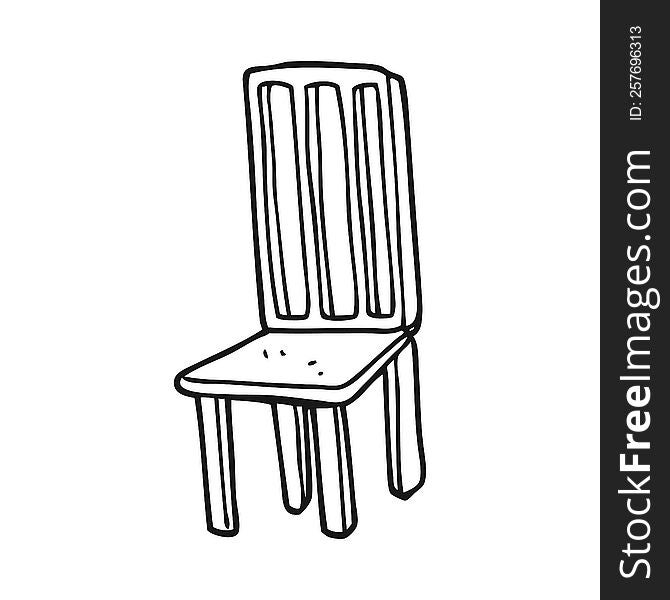 freehand drawn black and white cartoon chair