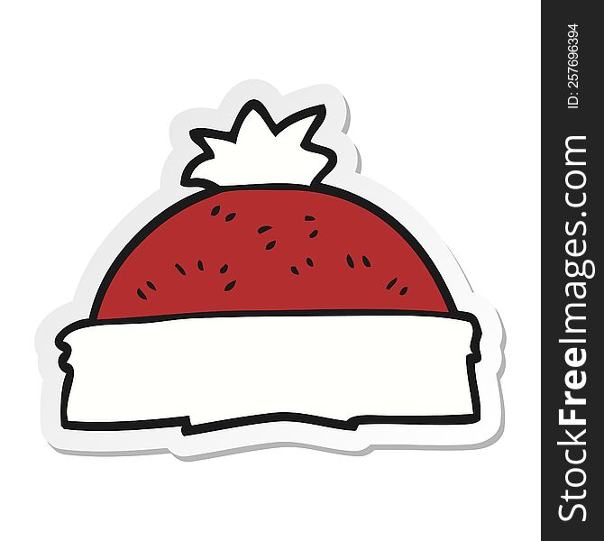 sticker of a cartoon winter hat