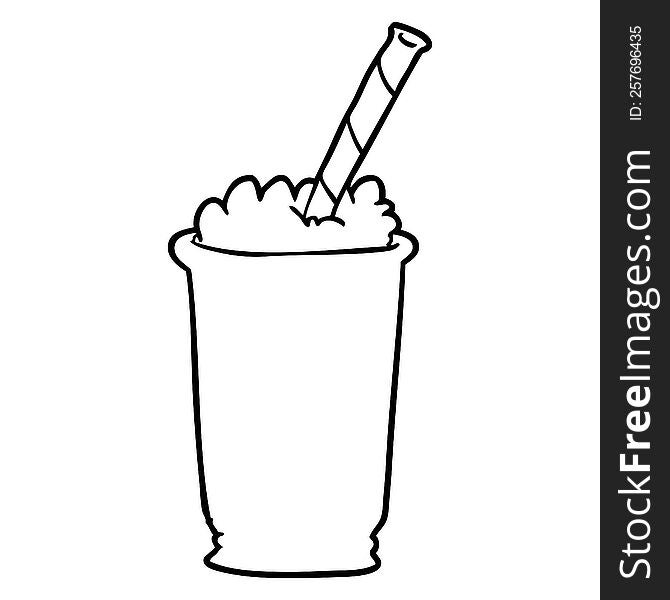 line drawing of a milkshake. line drawing of a milkshake