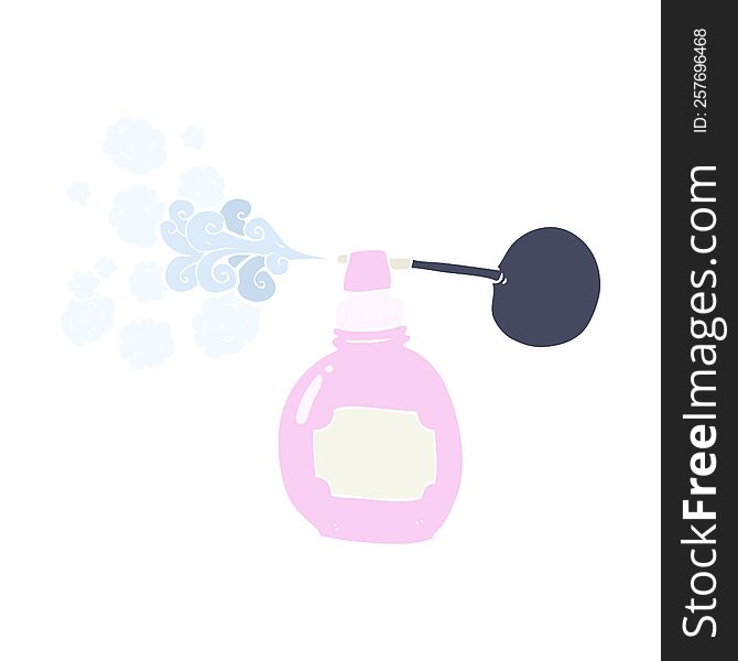 Flat Color Illustration Of A Cartoon Perfume Bottle