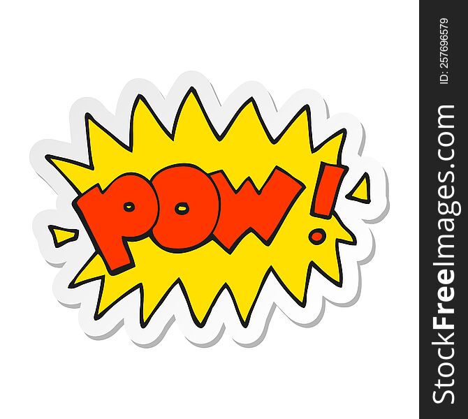 Sticker Of A Cartoon Pow Symbol