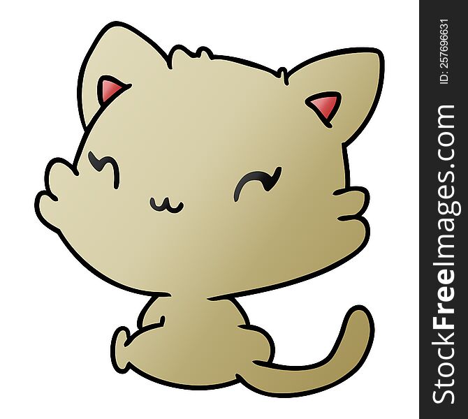 gradient cartoon illustration of cute kawaii kitten. gradient cartoon illustration of cute kawaii kitten