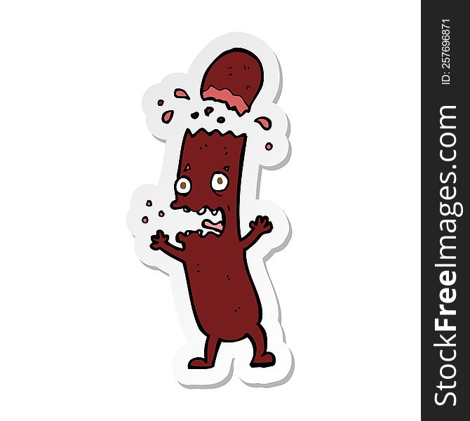 sticker of a cartoon sausage