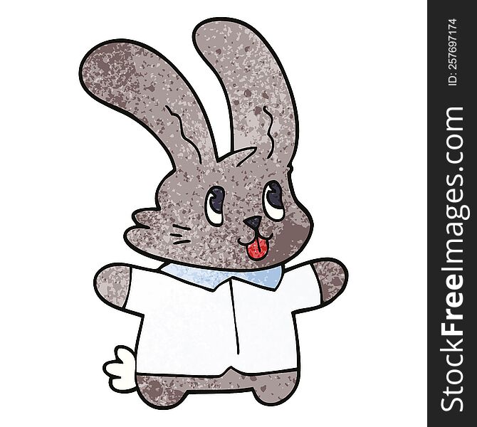Cartoon Doodle Happy Rabbit