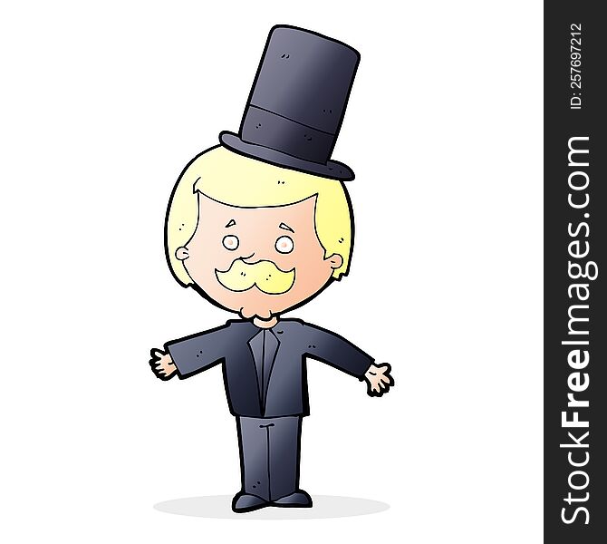 Cartoon Man Wearing Top Hat