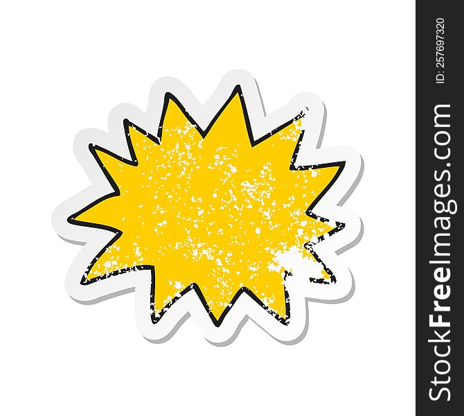 Retro Distressed Sticker Of A Cartoon Simple Explosion Symbol