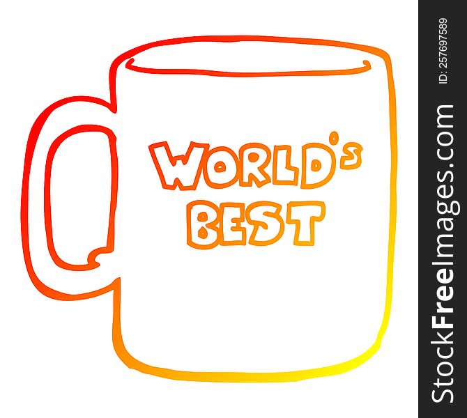 warm gradient line drawing of a worlds best mug