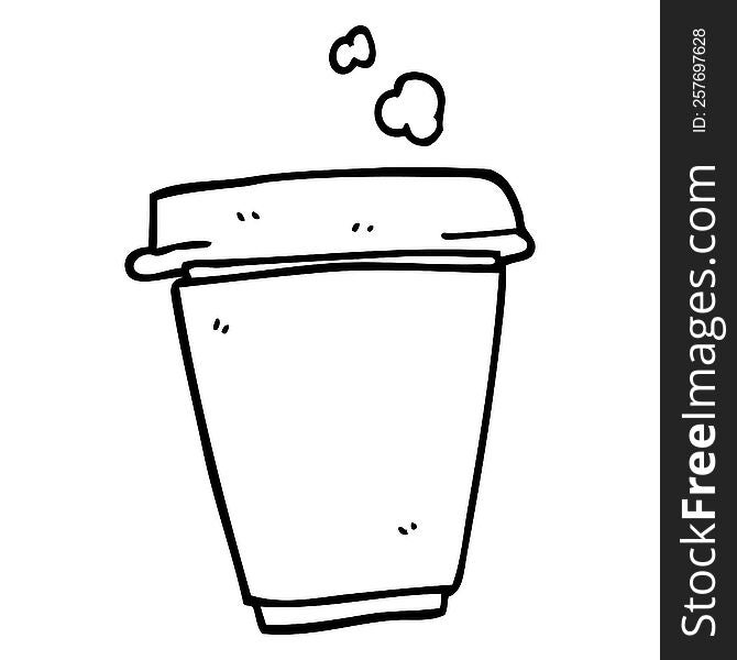 line drawing cartoon coffee cup