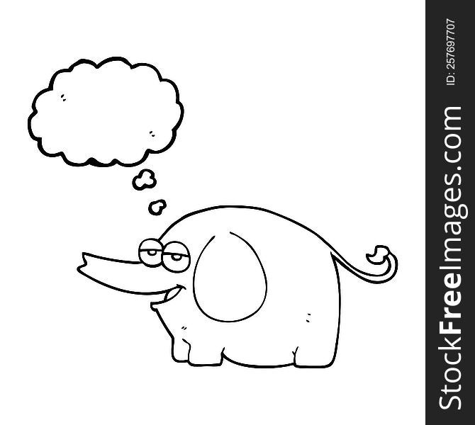 Thought Bubble Cartoon Elephant Squirting Water