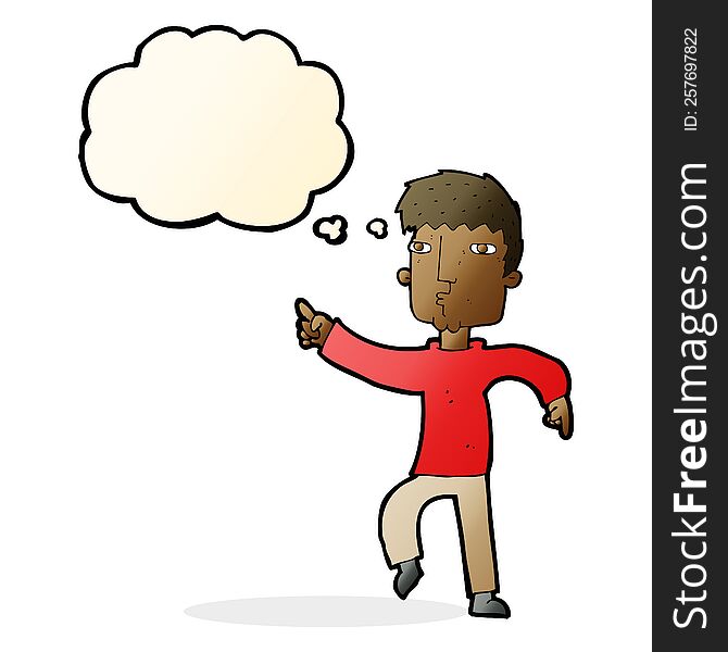 Cartoon Dancing Man With Thought Bubble