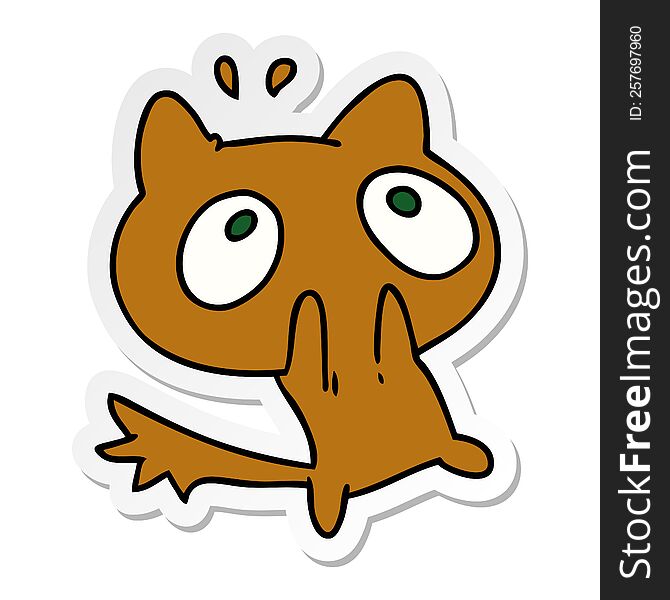Sticker Cartoon Kawaii Of A Shocked Cat