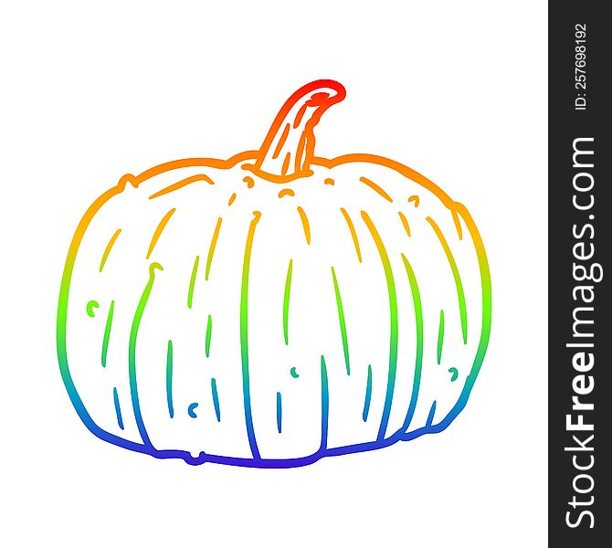 rainbow gradient line drawing of a halloween pumpkin