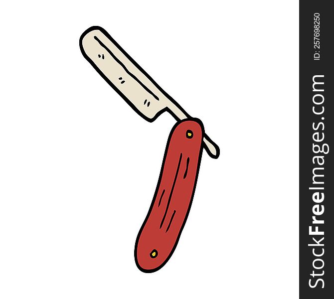 Cartoon Doodle Cut Throat Razor