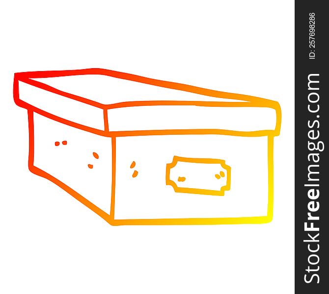 Warm Gradient Line Drawing Cartoon Office Filing Box