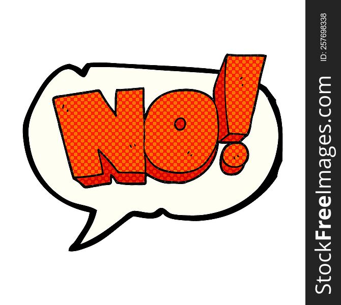 comic book speech bubble cartoon NO! shout