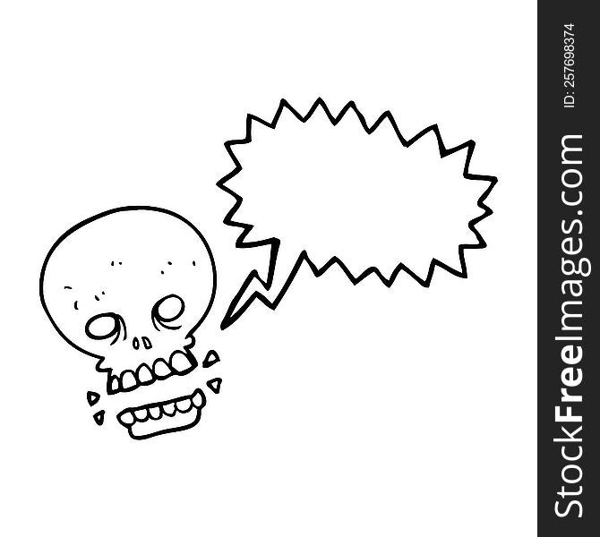 speech bubble cartoon scary skull