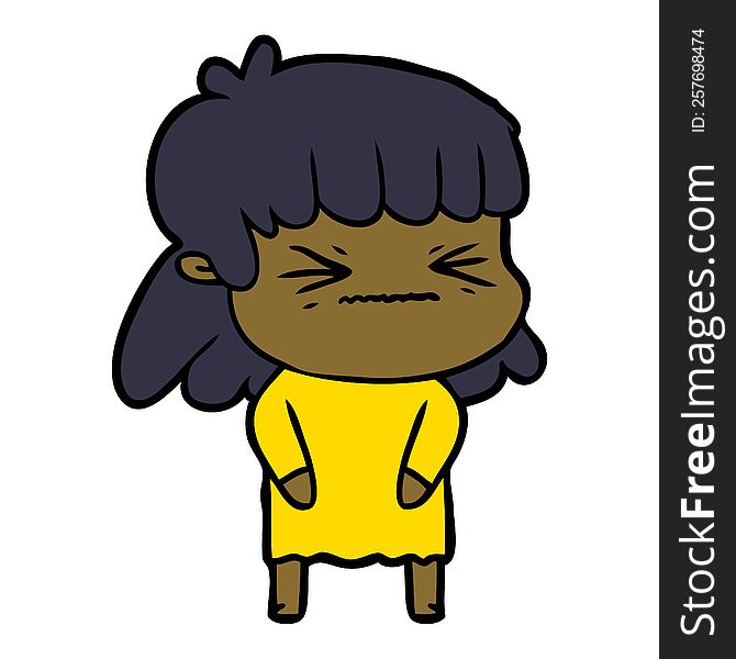 cartoon angry girl. cartoon angry girl