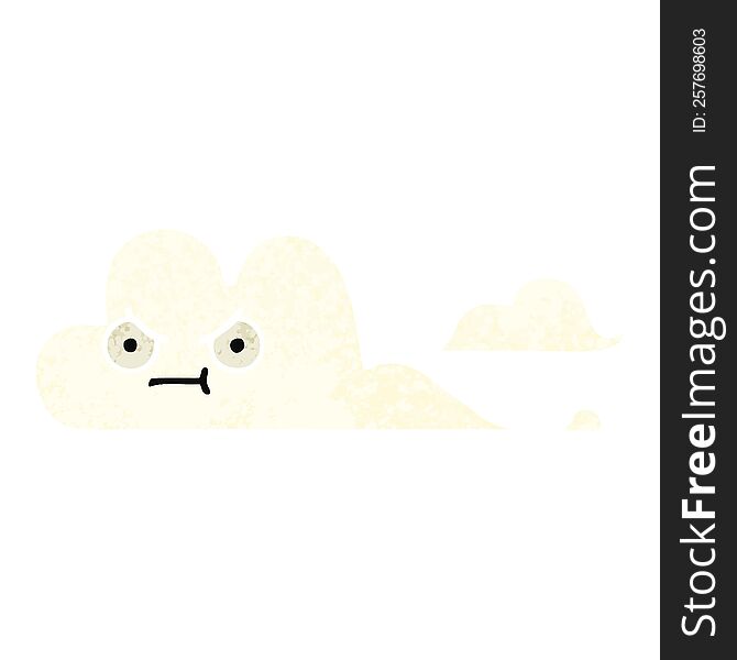 Retro Illustration Style Cartoon White Cloud