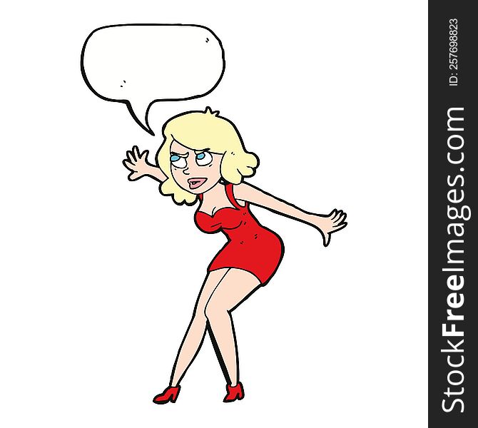 cartoon female spy with speech bubble