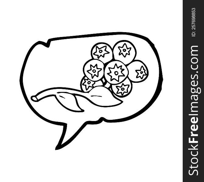 speech bubble cartoon blueberries