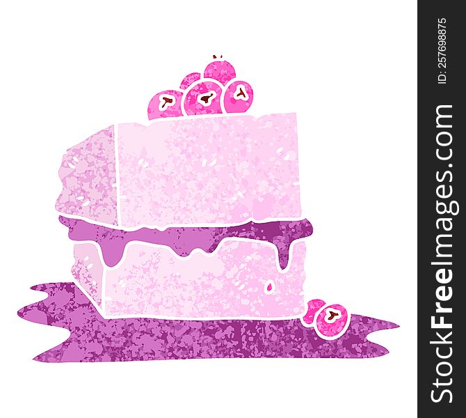 Quirky Retro Illustration Style Cartoon Cake