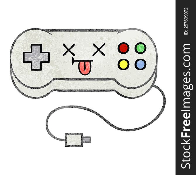 retro grunge texture cartoon game controller