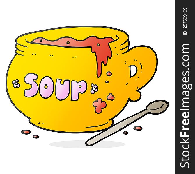 freehand drawn cartoon bowl of soup