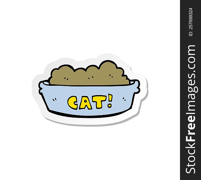 sticker of a cartoon cat food