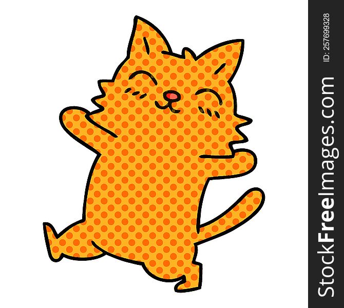 Quirky Comic Book Style Cartoon Cat